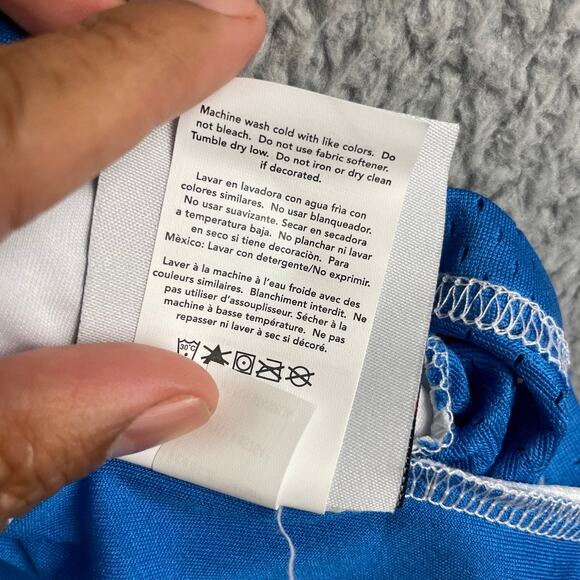 Detroit Tigers Men's Medium Blue White Agusta Reversible Flag Football Jersey - Picture 11 of 11